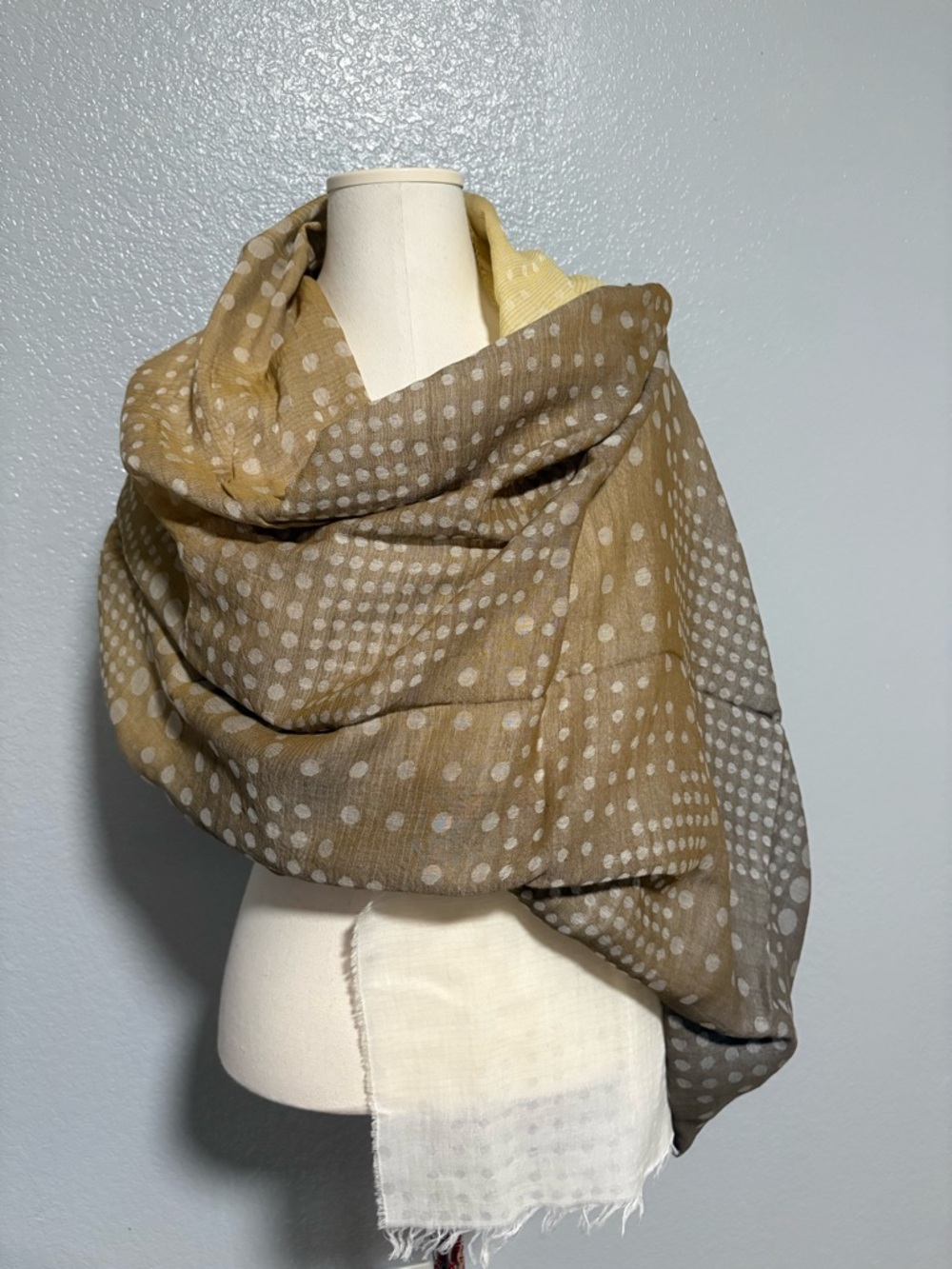 Eileen Fisher Polka Dot Ombre Wrap in Beige, Taupe & Cream
